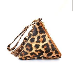 Faux Leather Pyramid Wristlet